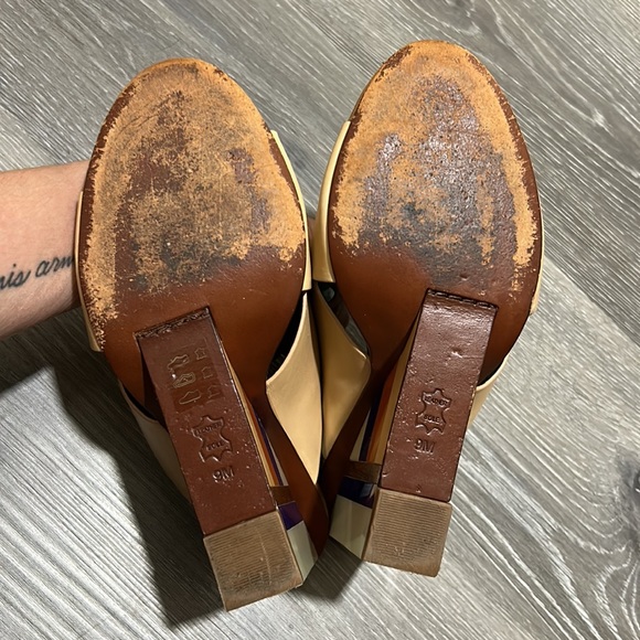 Tory Burch Women's Color Cube 100mm Mule, Sun Beige - sz 9 - Picture 6 of 7